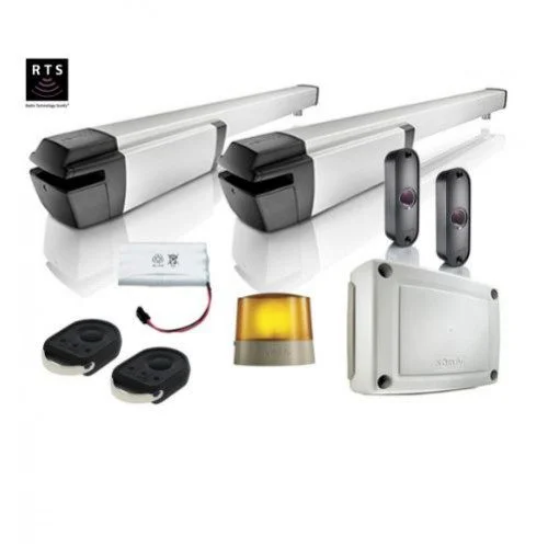 Somfy Ixengo L 24V RTS swing gate kit with motors, remotes and accessories