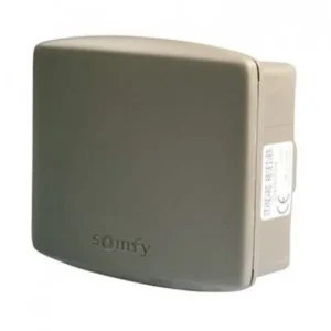Grey Somfy Standard Receiver RTS enclosure for wireless control of compatible automation systems.
