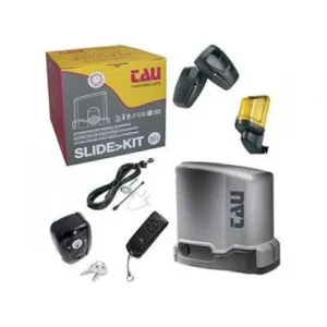 TAU T-ONE3B sliding gate motor kit with remotes, flashing light and accessories